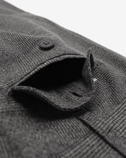 Heritage Herringbone Pleated Pant - Dark Grey