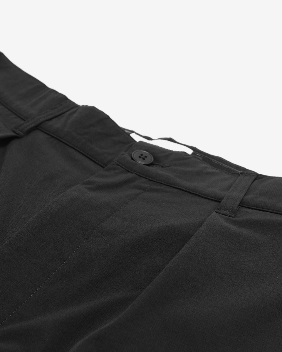 Heritage Nylon Pleated Short - Black