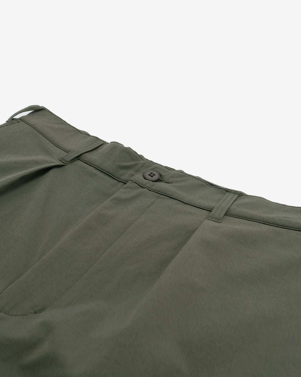 Heritage Nylon Pleated Short - Military