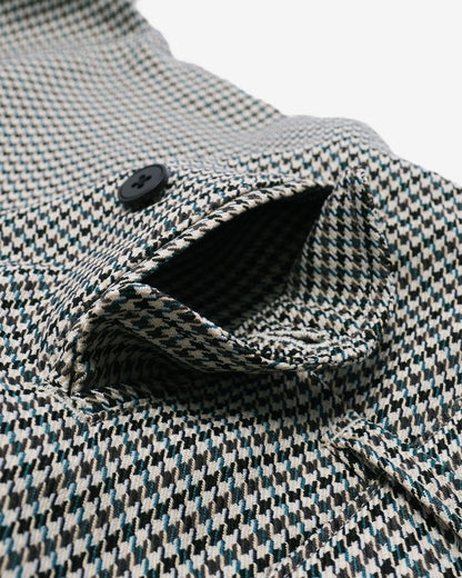 Heritage Houndstooth Pleated Pant - Green
