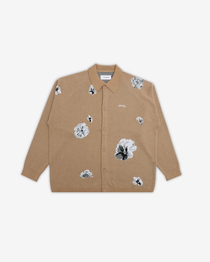 DeMers Knit Sweater Cardigan - Dark Tan