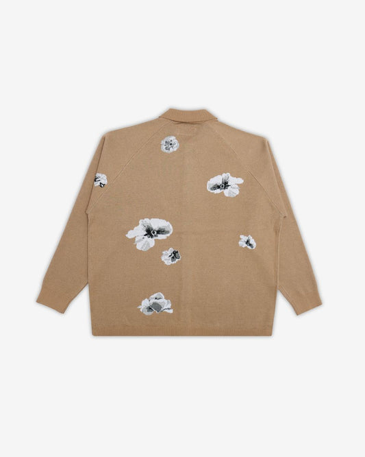 DeMers Knit Sweater Cardigan - Dark Tan