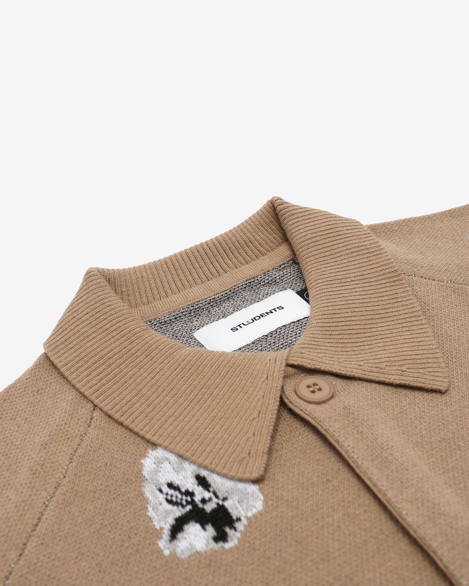 DeMers Knit Sweater Cardigan - Dark Tan