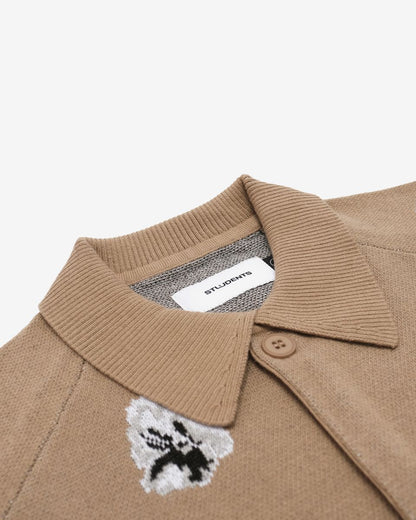 DeMers Knit Sweater Cardigan - Dark Tan