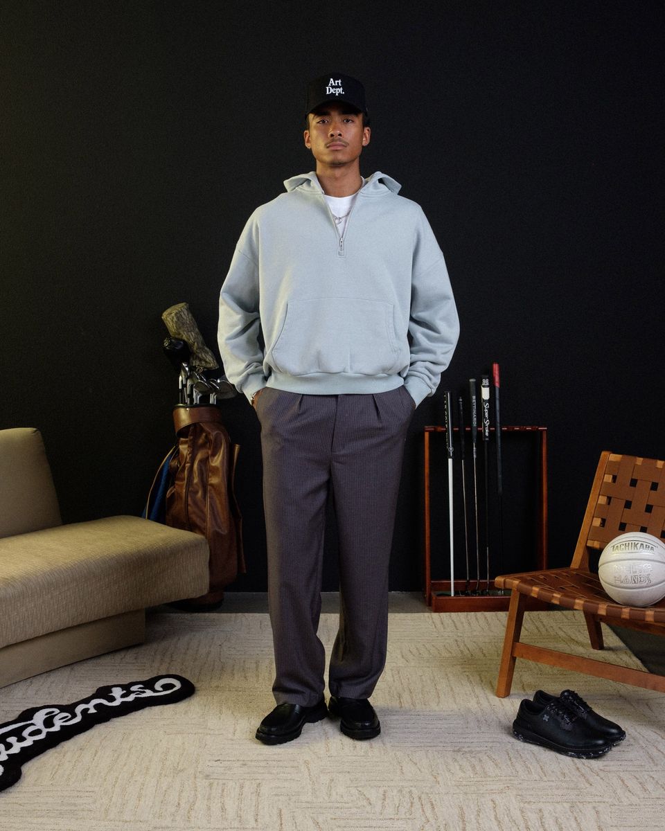 Heritage Pinstripe Pleated Pant - Grey