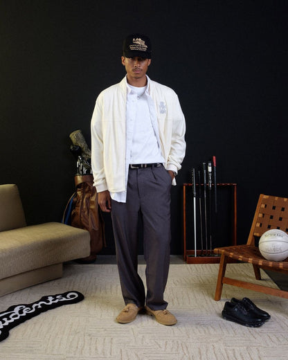Heritage Pinstripe Pleated Pant - Grey
