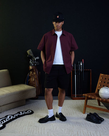 Heritage Nylon Pleated Short - Black