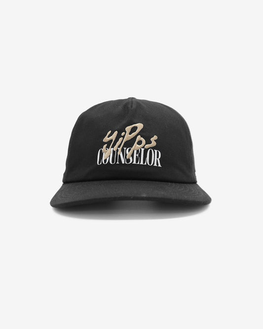 Yipps Counselor 5-Panel Snap Back Hat - Black