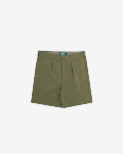 Heritage Nylon Houndstooth Pleated Short - Military
