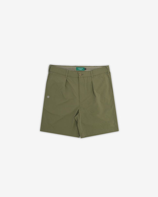 Heritage Nylon Houndstooth Pleated Short - Military