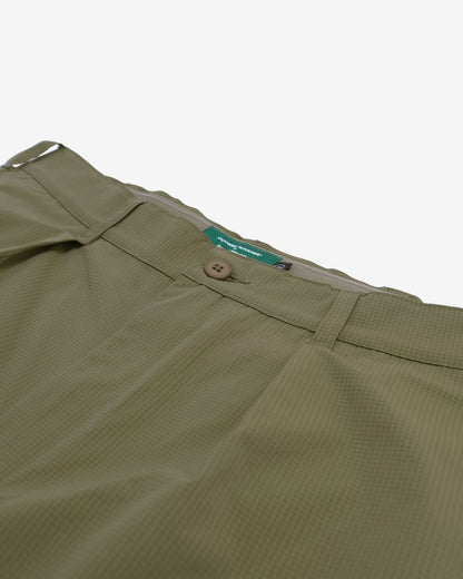 Heritage Nylon Houndstooth Pleated Short - Military