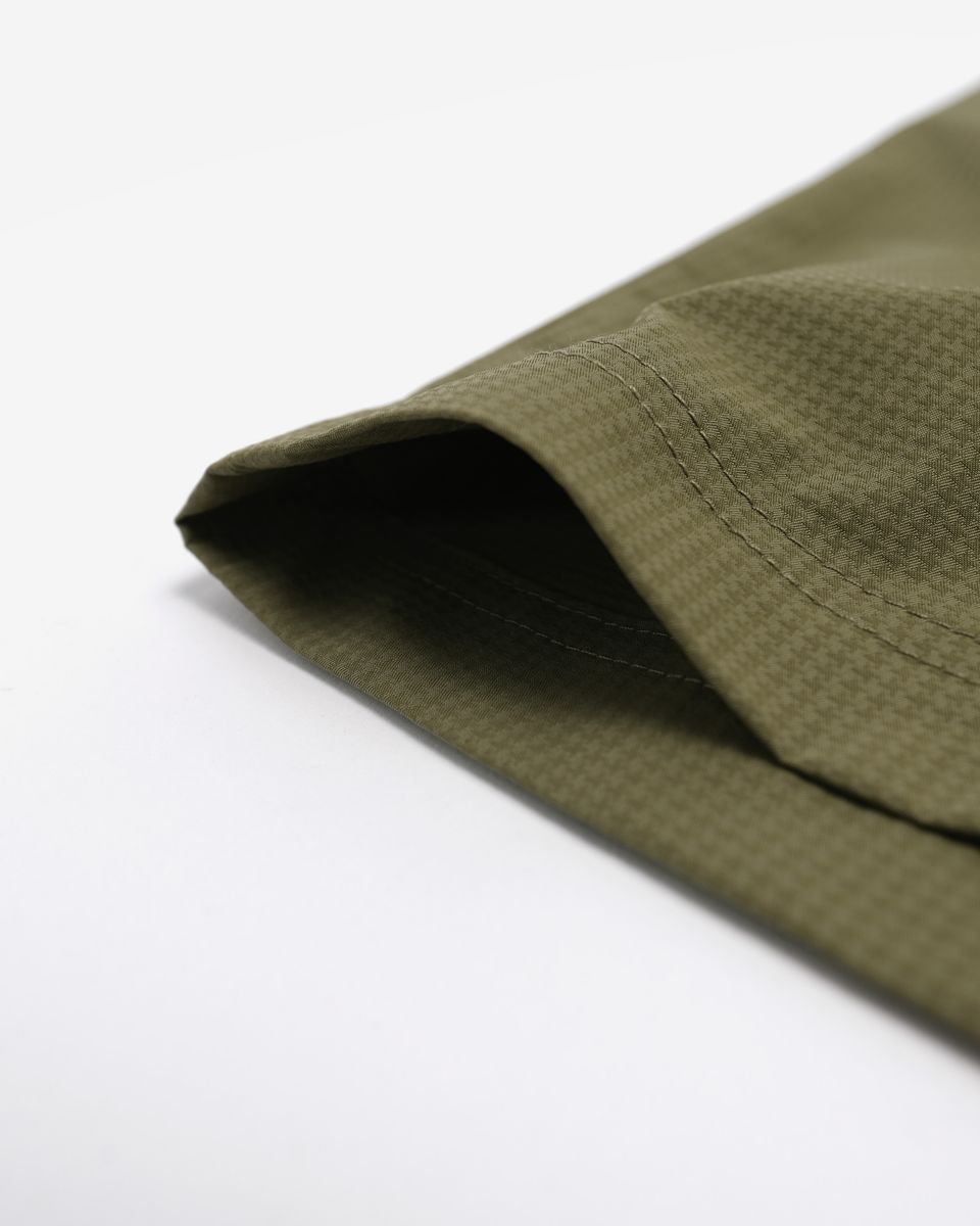 Heritage Nylon Houndstooth Pleated Short - Military