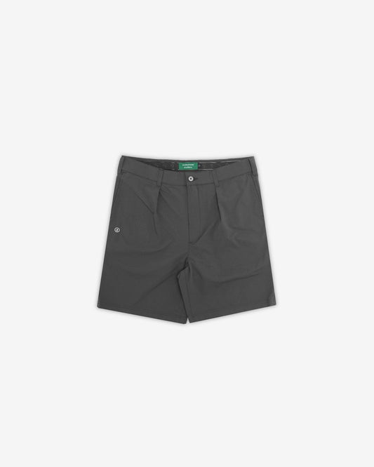 Heritage Nylon Houndstooth Pleated Short - Black