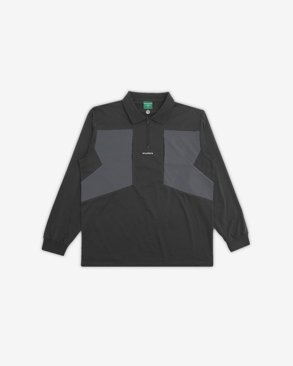 Everett L/S Zip Polo - Black