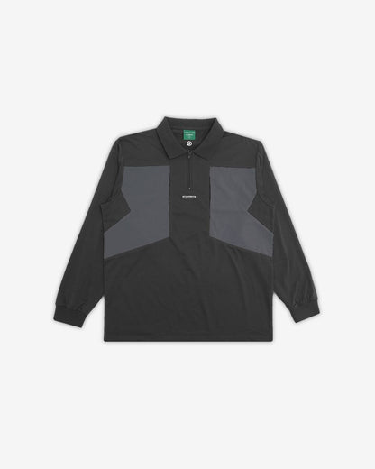 Everett L/S Zip Polo - Black