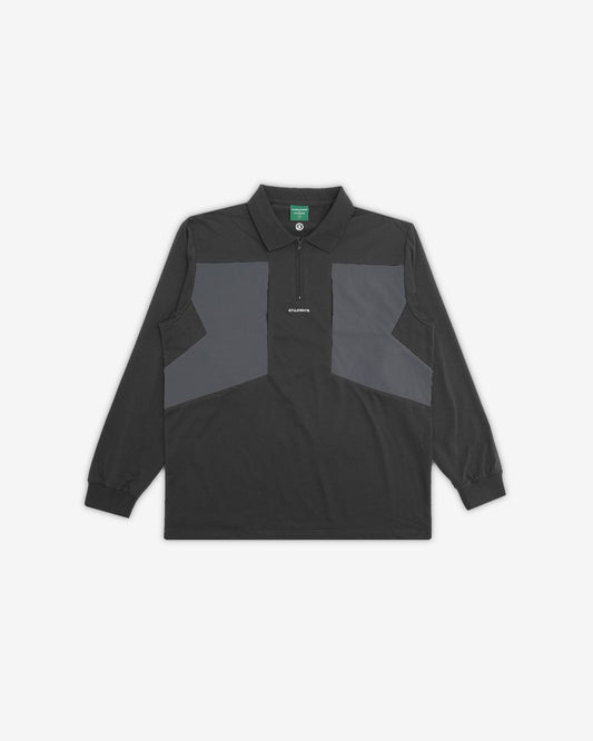Everett L/S Zip Polo - Black