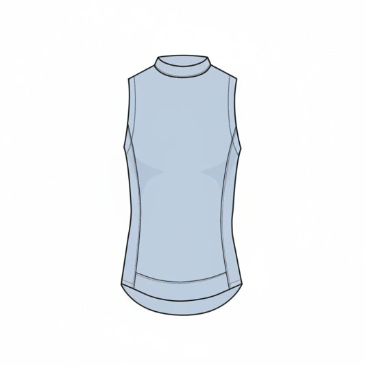 Sleeveless Halley Mock Neck Top - Wolf Blue