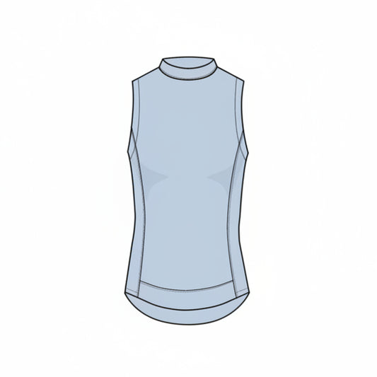 Sleeveless Halley Mock Neck Top - Wolf Blue