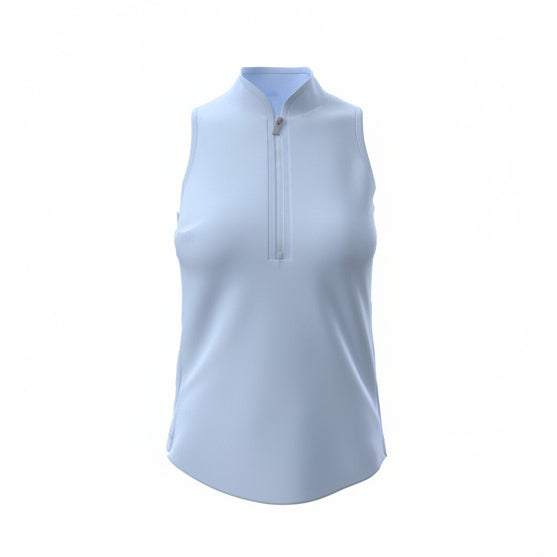 Sleeveless Vesta Mock Neck Top - Wolf Blue