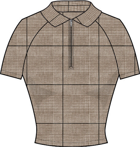 Glen Plaid Halley Quarter Zip Polo - Clay