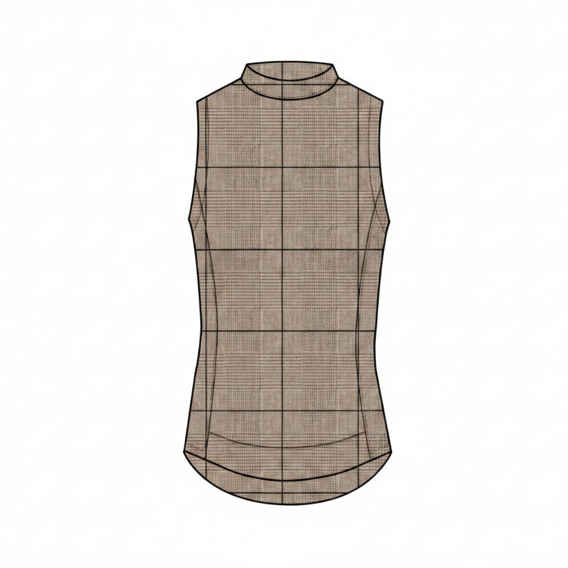 Glen Plaid Sleeveless Halley Mock Neck Top - Clay