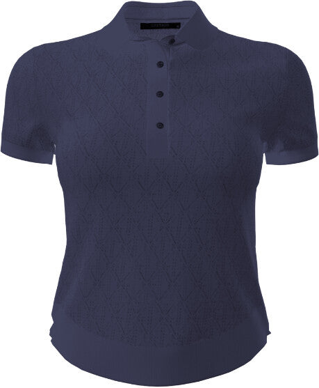 Pointelle Polo - Maltese Blue