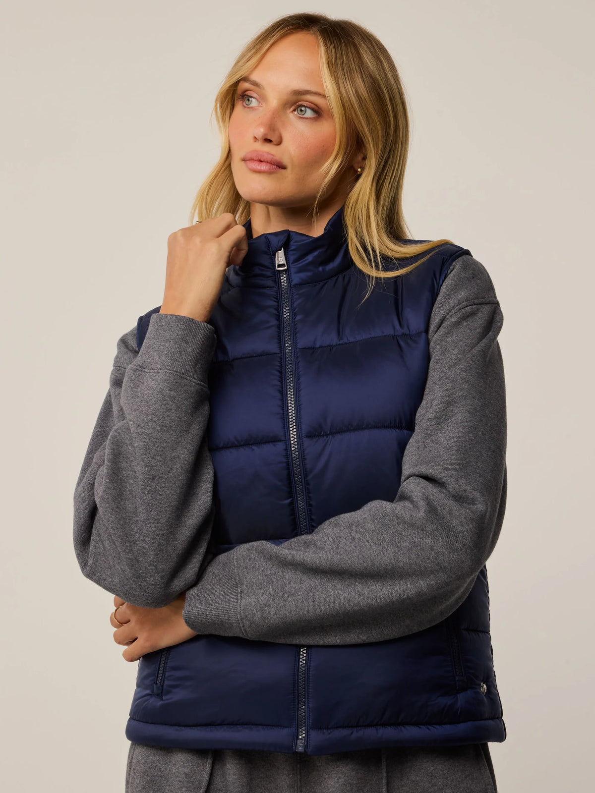 Aries Channel Quilted Vest - Matlese Blue