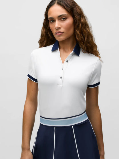 Scarlett Polo W/ Crowley Collar And Cuffs - Arctic
