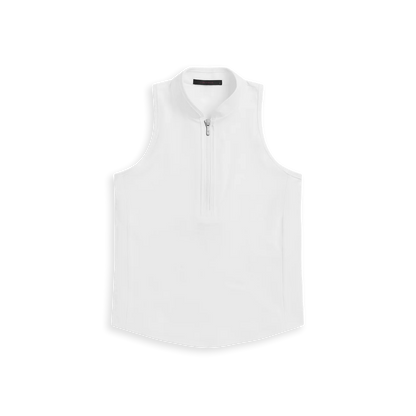 Sleeveless Vesta Mock Neck Top - Arctic