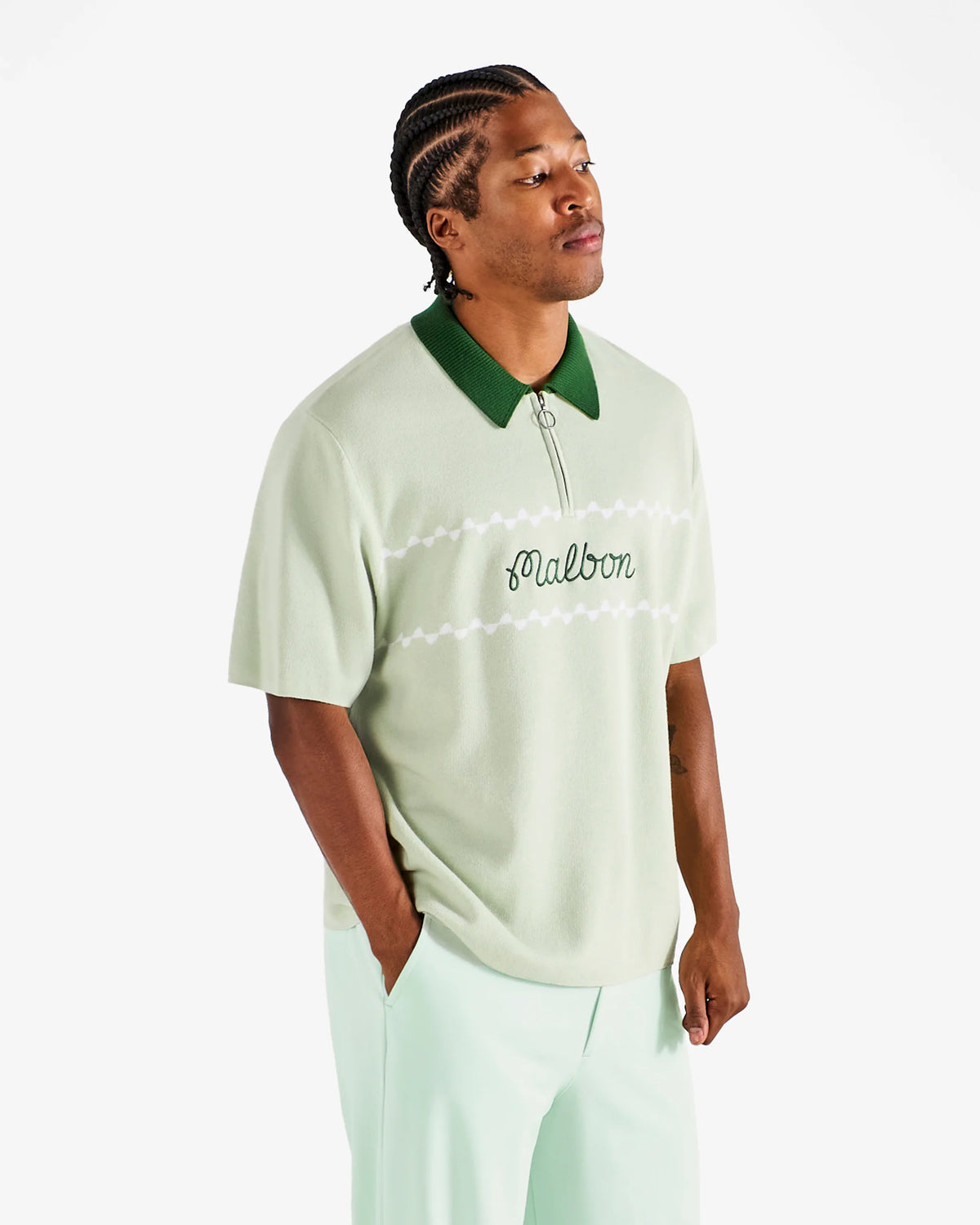 Benny Sweater Polo - Green Tint