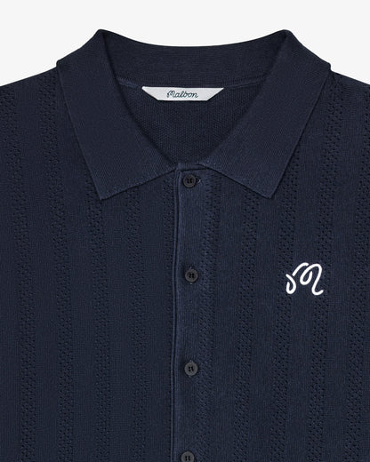 Crosscut Polo - Blueberry