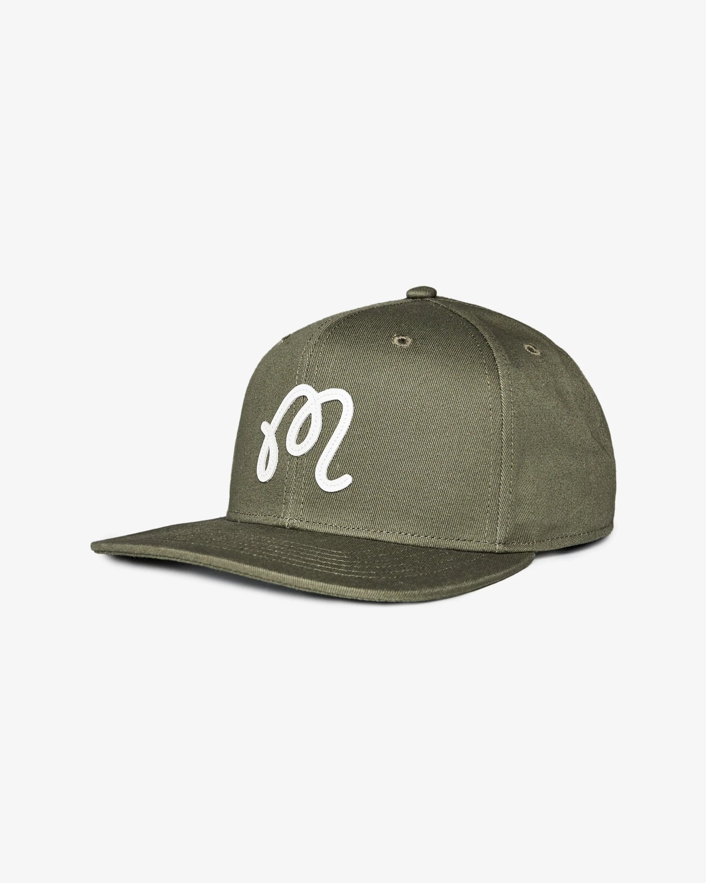 M Script Snapback - Military Green