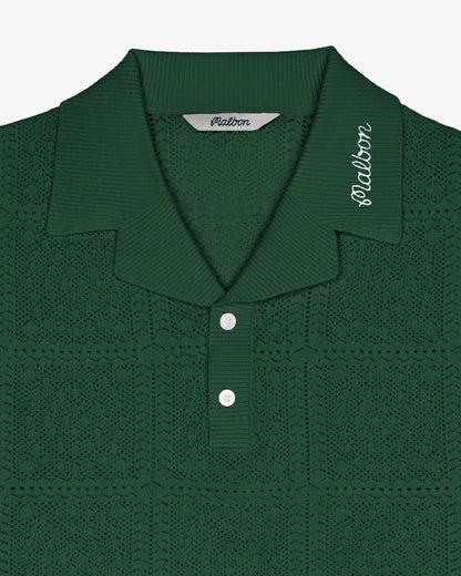 Resort Crochet Polo - Green