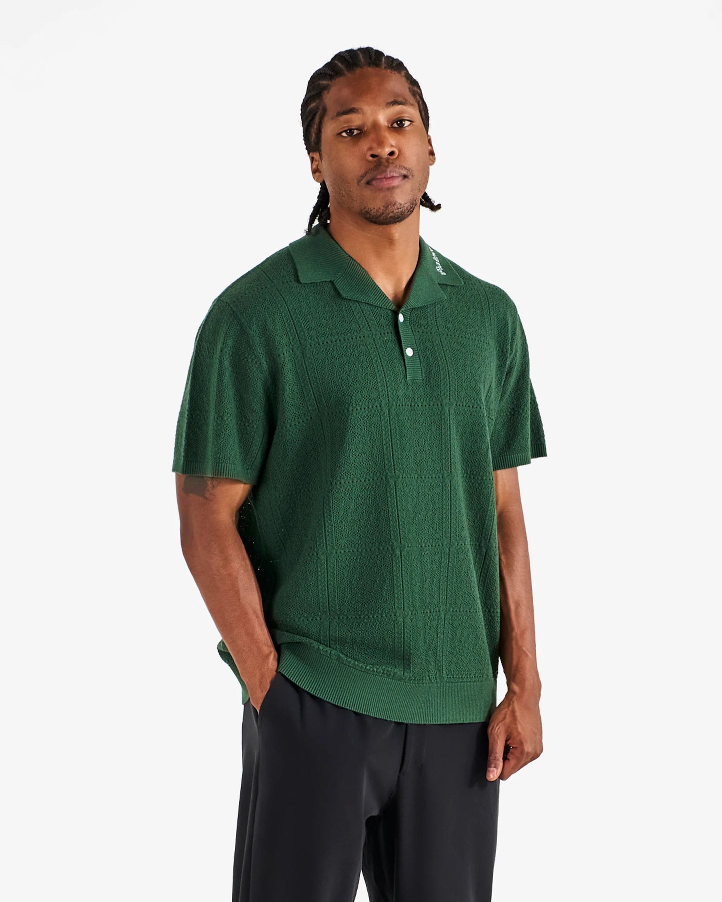 Resort Crochet Polo - Green