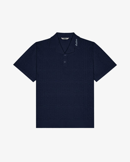 Resort Crochet Polo - Navy
