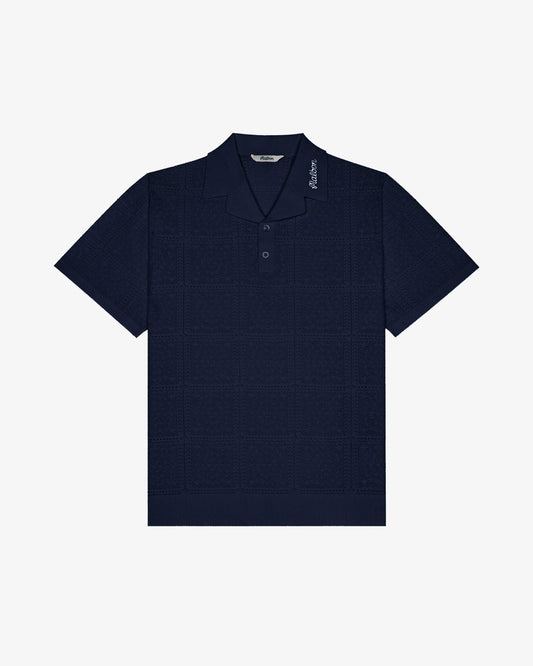 Resort Crochet Polo - Navy