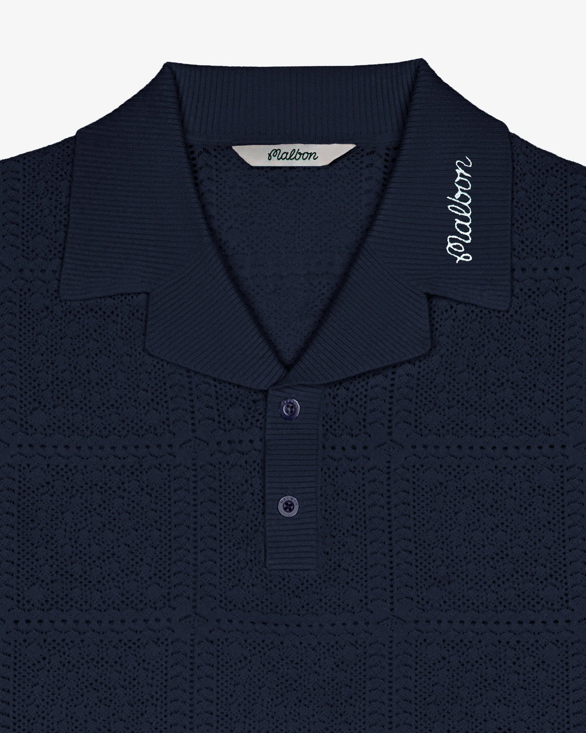 Resort Crochet Polo - Navy