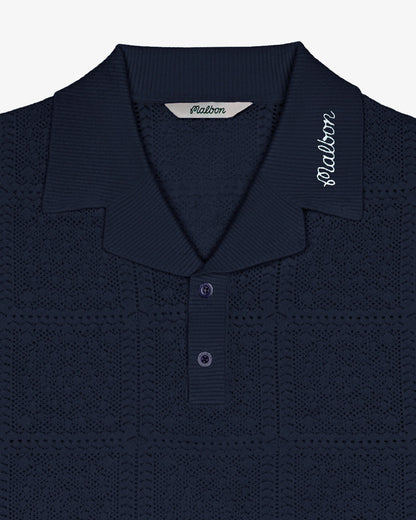 Resort Crochet Polo - Navy