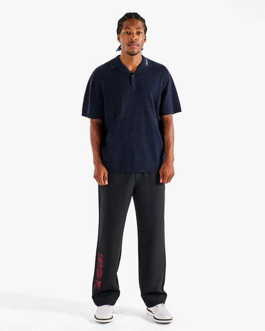 Resort Crochet Polo - Navy