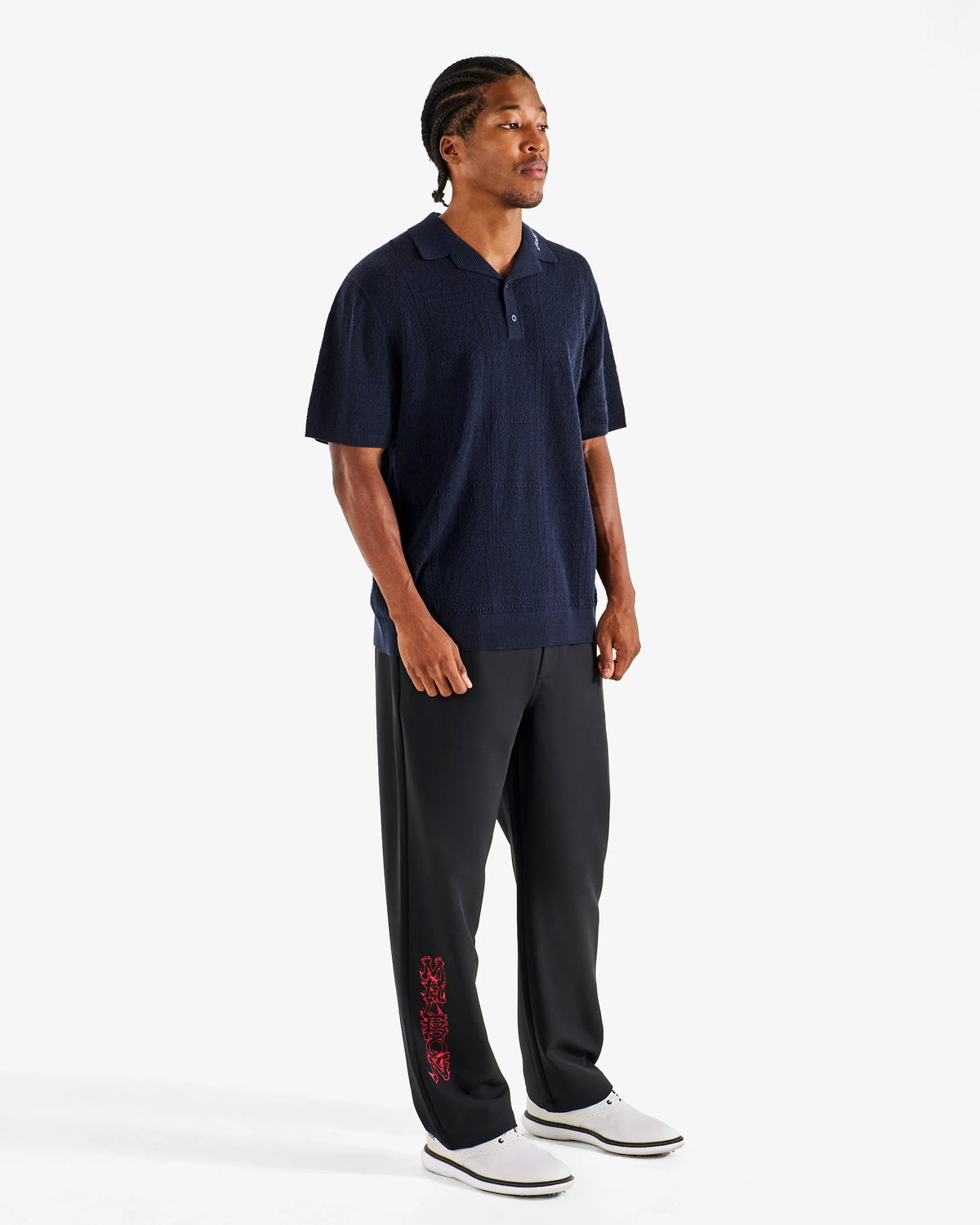 Resort Crochet Polo - Navy