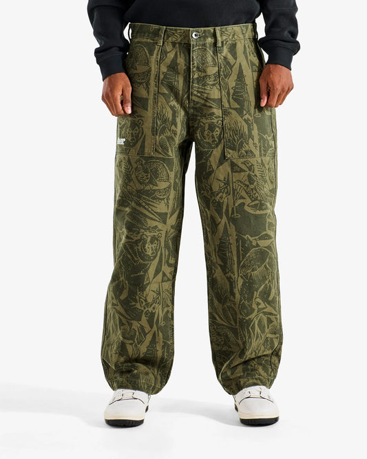 Scouting Pant - Wildlife Print Olive
