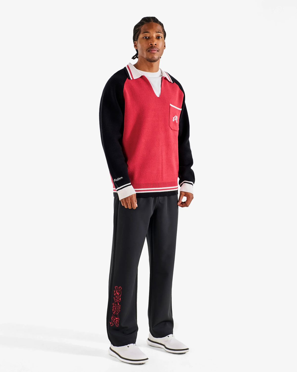 Insignia Sweater - Crimson Red / Black