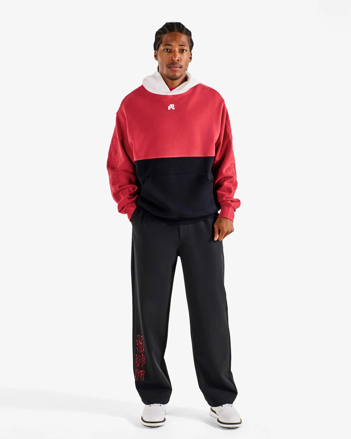 Divide Hoodie - Crimson Red / Black