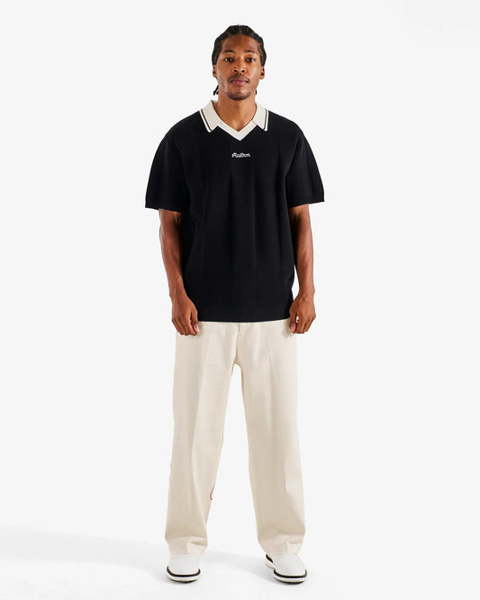 Mountain Knit Polo - Black
