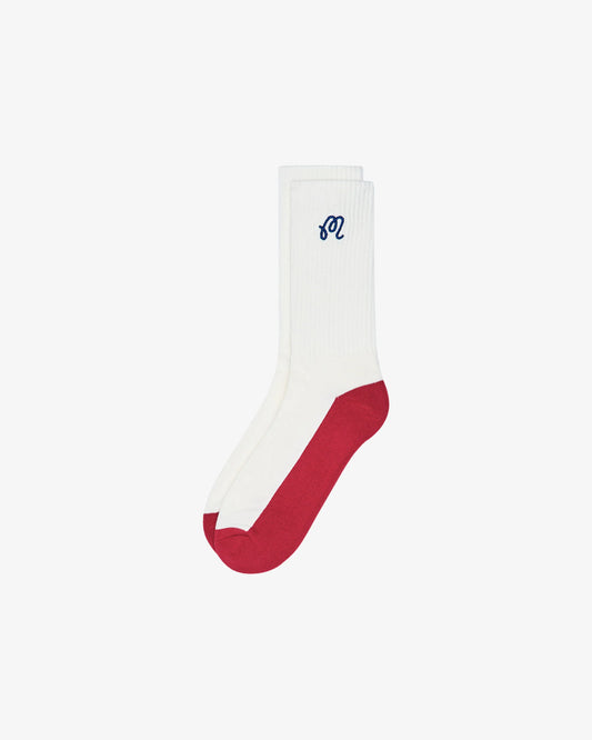 Mountain Sock - Ivory / Scarlet