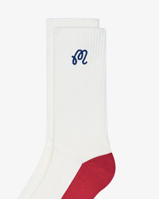 Mountain Sock - Ivory / Scarlet