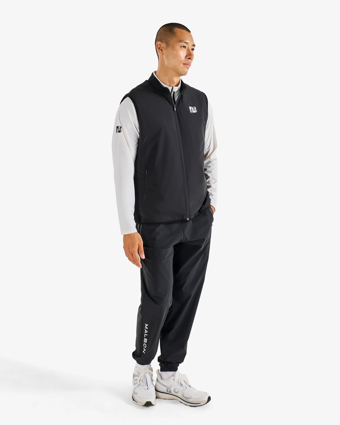 Performance Ribbed Panel Vest - Black