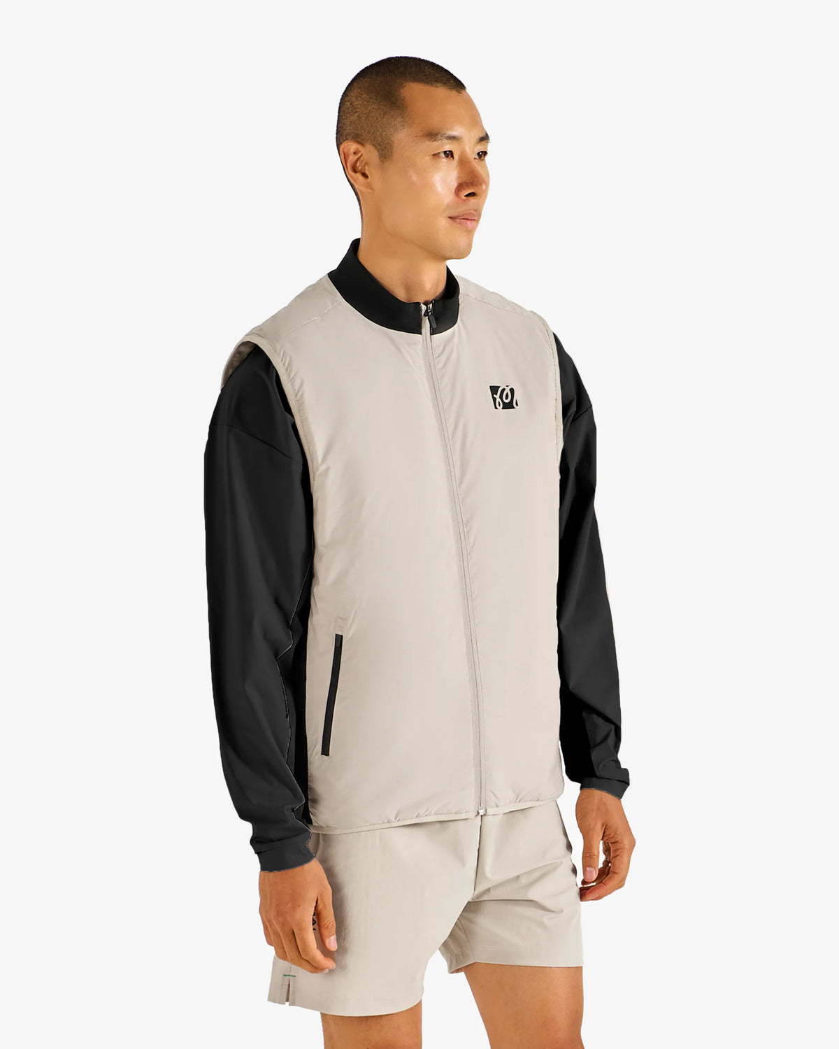 Performance Ribbed Panel Vest - Tan