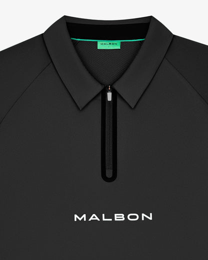 Performance Zip Raglan Polo - Black