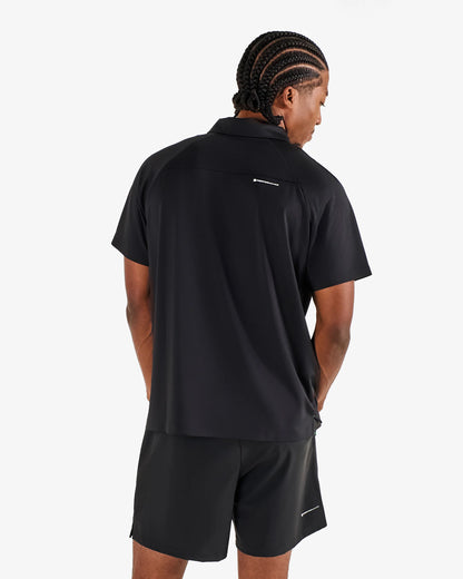 Performance Zip Raglan Polo - Black